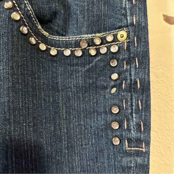 Echo Red Bootleg Regular Jeans Bling Bejeweled Rhinestone Size 29/9 R - Picture 9 of 13
